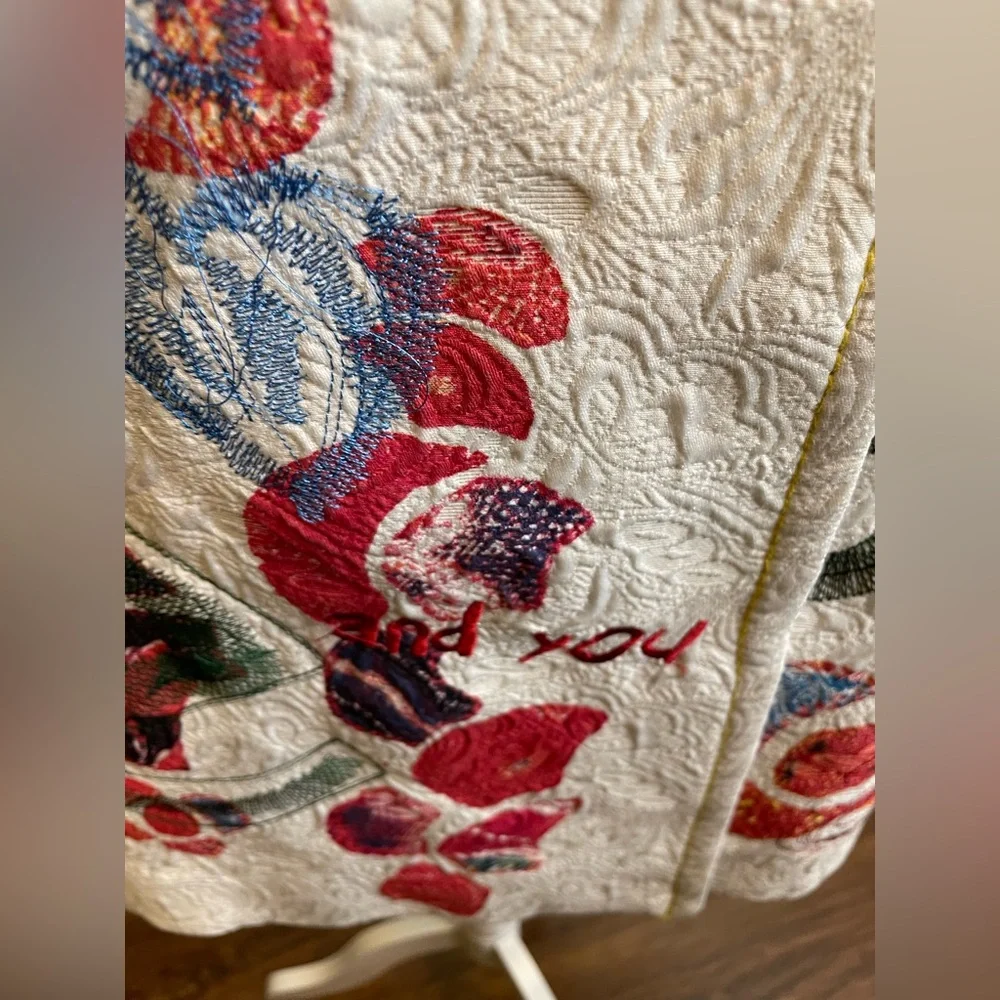 Desigual Embroidered trench coat with Colorful Graphic Design small - Picture 10 of 16